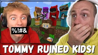 TOMMY RUINED KIDS! TommyInnit I SWORE In A KIDS ONLY Minecraft Server... (REACTION!) w/ Tubbo