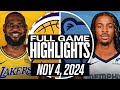 LAKERS vs GRIZZLIES FULL GAME HIGHLIGHTS NOVEMBER 4, 2024 NBA FULL GAME HIGHLIGHTS TODAY 2K25