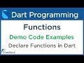 Dart Functions or Methods example. Dart Programming for Flutter #6.2