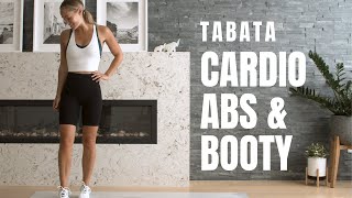 INTENSE Fat Burning TABATA // Cardio, Abs + Booty Workout!! (No Equipment)