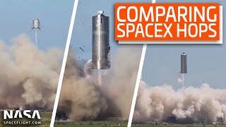 SpaceX Boca Chica - Starship Prototype 150m Hop Comparison