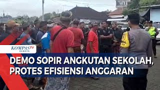 Protes Efisiensi Anggaran, Sopir Angkutan Sekolah Gratis Geruduk Kantor Dishub Gianyar