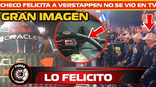 ¡GRAN IMAGEN! ESTO NO LO MOSTRO EL GP LAS VEGAS CHECO PÉREZ FELICITA A VERSTAPPEN POR SALIR CAMPEÓN