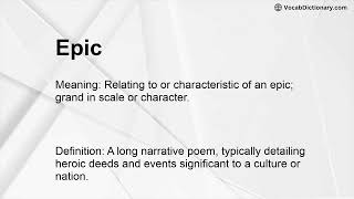 Epic Meaning