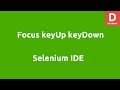 Selenium IDE Focus Keyup KeyDown Command
