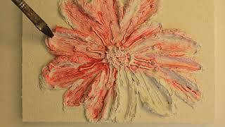 How to make textured and colorful flowers on canvas | GOLD FOIL | FLOWER ART