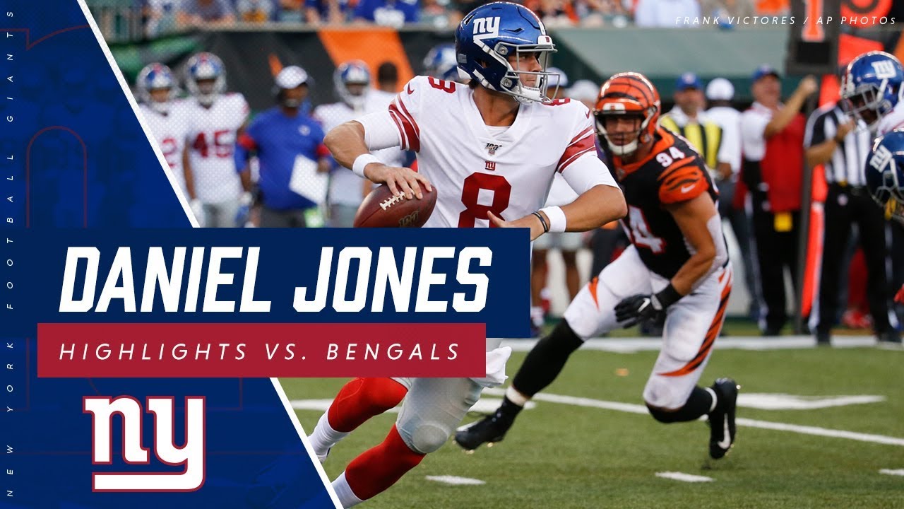 Daniel Jones Preseason Highlights Giants Vs. Bengals - YouTube