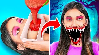 HALLOWEEN MAKE UP AND COSTUME IDEAS || SFX Makeup Transformation Hacks And Pranks By 123 GO! Like