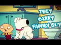 Brian and Stewie carrying family guy.