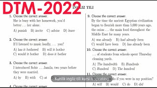 2022 DTM test javoblari ingliz tili 1-15-s 4-qism