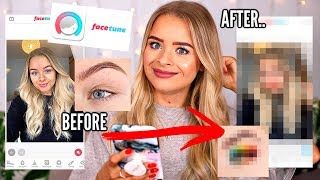 I USED FACETUNE TO DO MY FULL FACE OF MAKEUP.. HERE ARE THE RESULTS 😅