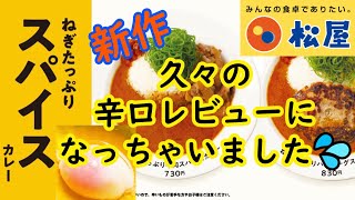 【松屋】新作「ねぎたっぷり牛肉スパイスカレー」半熟玉子セット #辛口レビュー #期間限定 #新商品 #新登場 #辛い #斬新な組み合わせ #合わない #17種類のスパイス #matsuya