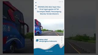 TEREKAM Aksi Sopir Bus Viral Ugal-ugalan di Tol Tandes Serempet Mobil, Penumpang Mobil Histeris