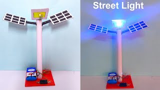 solar street light working model - diy - simple and easy | howtofunda