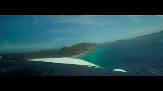 Cockpit View - Approach and Landing at Bequia, St. Vincent and the Grenadines -- Cessna Skylane