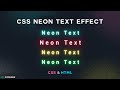 Simply Create Eye-Catching Neon Text Effects with HTML & CSS
