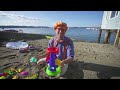 blippi builds sandcastles u0026 goes kayaking at the beach educational videos for kids