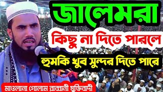 জালেমরা কিছু না দিতে পারলে হুমকি খুব সুন্দর দিতে পারে মাওলানা গোলাম রাব্বানী যুক্তিবাদী