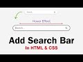 How To Add Search Bar In HTML | Search Bar HTML CSS