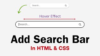 How To Add Search Bar In HTML | Search Bar HTML CSS