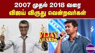 2007 முதல் 2018 வரை Vijay Awards வென்ற நடிகர் நடிகைகள் முழு பட்டியல் @alexvalliofficial