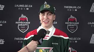 2024 QMJHL Draft : Daniel Walters after being drafted by the Halifax Mooseheads