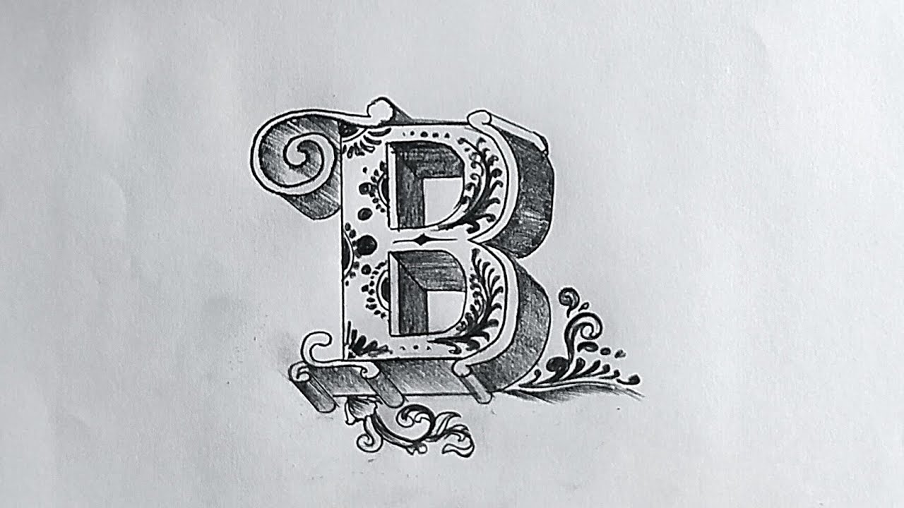 How To Draw Letter B। Draw Letter B Beautifully - YouTube