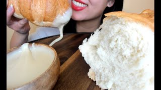 SWEET Condensed milk with French Bread | Crispy Crusty Sticky ASMR SOUND