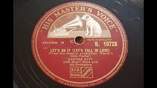 Eartha Kitt 'Let's Do It (Let's Fall In Love)' 1953 78 rpm