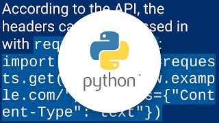 Using headers with the Python requests library's get method