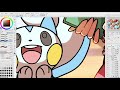 【夏のポケモン】イラストメイキング「涼」【speed painting clip studio paint】