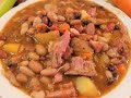 15 Bean Soup with Ham Recipe 🥘🍖🥔|🧅🧄🍲With Potatoes on the Stove Top👨‍🍳🥕