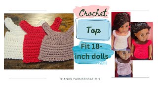 Easy crochet doll  top | Crochet doll top fit 18 inch dolls  #crochetdolldress #dolldress