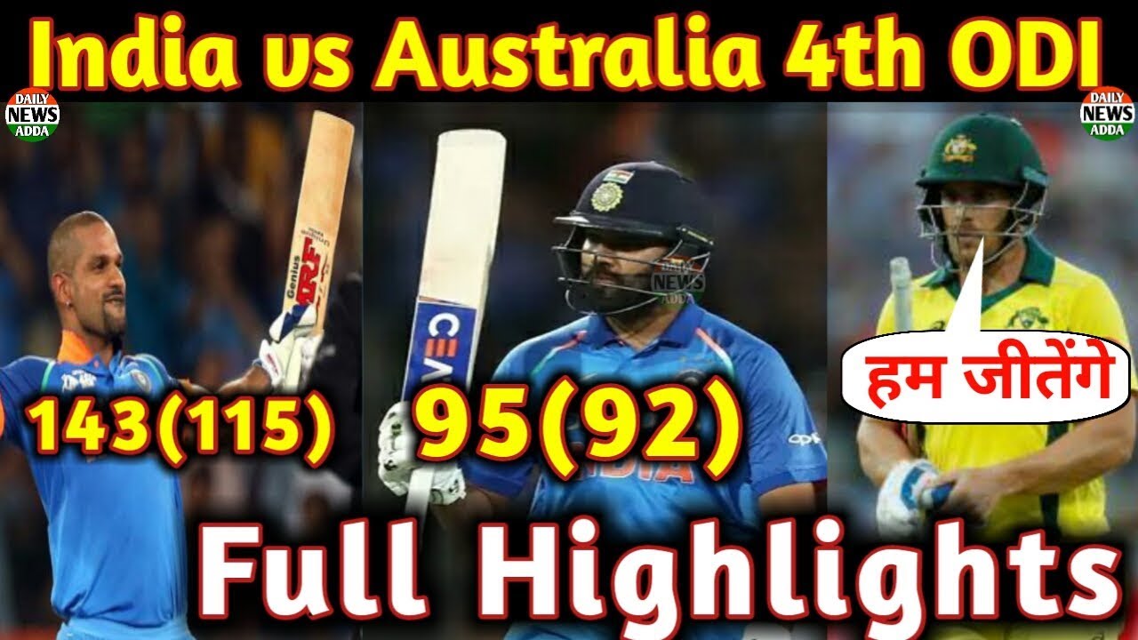 INDIA Vs AUSTRALIA 4th ODI HIGHLIGHTS || 1ST INNINGS HIGHLIGHTS ...