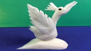 Art an the Vegetable White Bird,Carving, White Bird by Turnip
