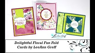 3 Delightful Floral fun fold cards