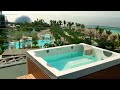 walking thru caesar palace dubai presidential suite pool and beach spa and restaurants