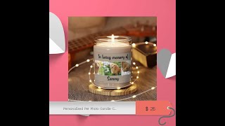 Personalized Pet Photo Candle Custom Picture Gift Candles In Loving Memory of Name Sympathy Gift ...