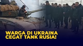 Ukraina Rilis Momen Warga di Koryukivka Hadang Tank Militer Rusia!