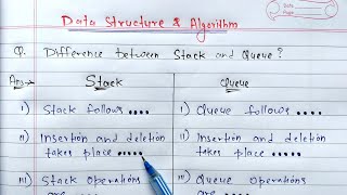 Difference between stack and queue | what is stack and queue | Data structure