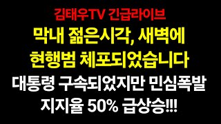 대통령지지율 급등! 젊은시각 현행범 체포되었습니다