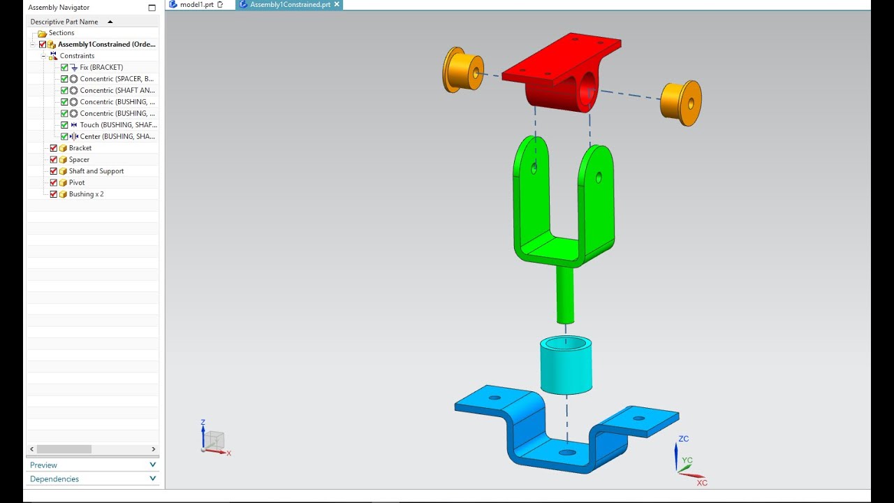 Siemens Nx Basic Assemblies Tutorial Youtube