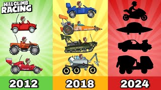 Hill Climb Racing : All Vehicles Evolution - History of All Updates! 2012-2024