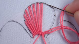 hand embroidery amazing flower design easy needle work tutorial for beginners