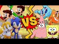 M.U.G.E.N. Battles | Mario/Luigi/Sonic/Tails vs SpongeBob/Patrick/Gumball/Darwin