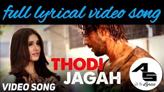 Marjaavaan: Thodi Jagah  lyric Video | Riteish D, Sidharth M, Tara S | Arijit Singh | Tanishk Bagchi