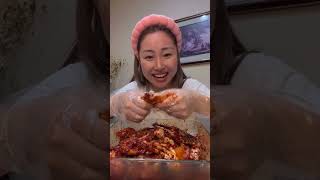 Raw Marinated Crab w/ Rice 🦀🍚 #koreanfood #mukbang