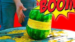 WATERMELON CHALLENGE/600 rubber bands/SLOW MO