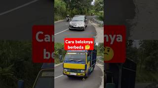 Cara beloknya berbeda ⬇️ #shorts #automobile #transportasi #skills #sopir #tikungan