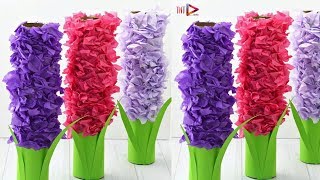 DIY Paper Hyacinth Flower Craft For Kids | Making Paper Flowers For Home Decor